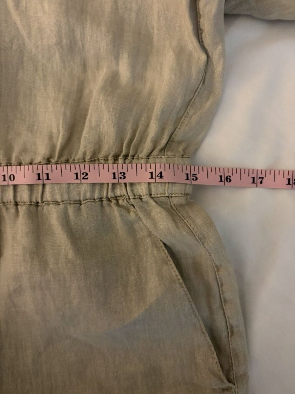 James Perse Standard Beige 100% Linen Romper Size 0 Utility Minimalist Luxe NWT - Picture 10 of 11